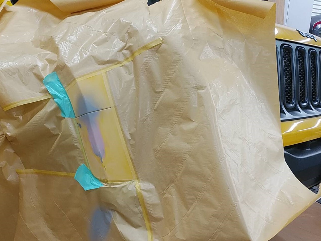 取扱い車両実績 ジープレネゲート 左フェンダー フロントバンパーフェース 板金塗装 文京区 鈴岩オート 外車 輸入車もok